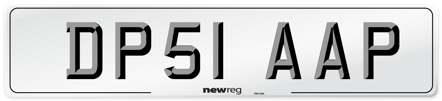 DP51 AAP Number Plate from New Reg